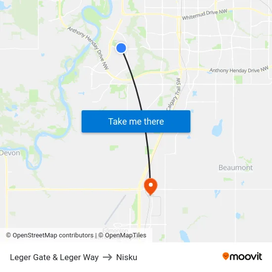 Leger Gate & Leger Way to Nisku map