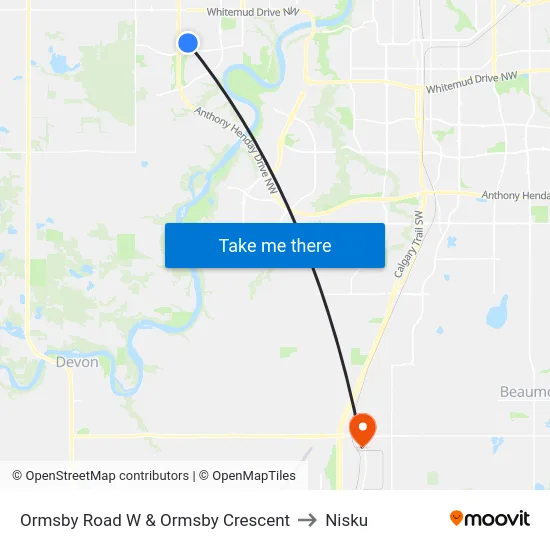 Ormsby Road W & Ormsby Crescent to Nisku map