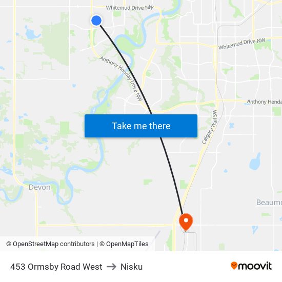 453 Ormsby Road West to Nisku map