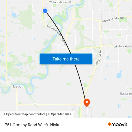 751 Ormsby Road W to Nisku map