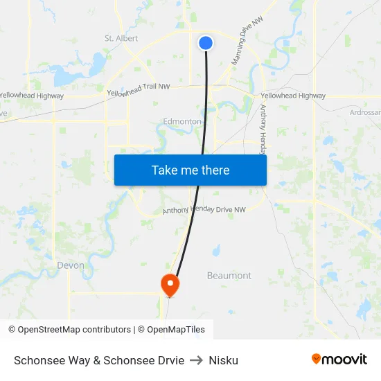 Schonsee Way & Schonsee Drvie to Nisku map
