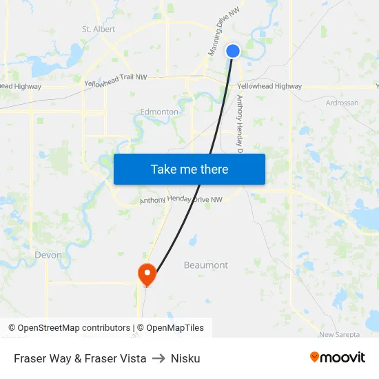 Fraser Way & Fraser Vista to Nisku map