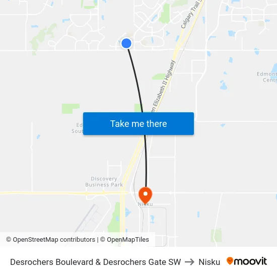 Desrochers Boulevard & Desrochers Gate SW to Nisku map