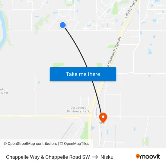 Chappelle Way & Chappelle Road SW to Nisku map
