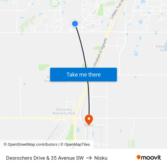 Desrochers Drive & 35 Avenue SW to Nisku map