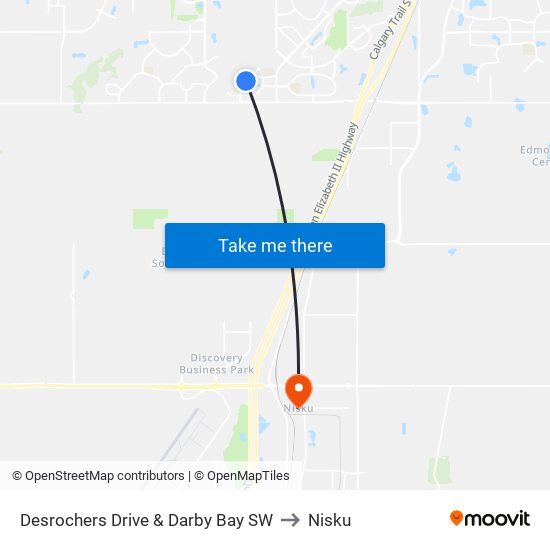 Desrochers Drive & Darby Bay SW to Nisku map