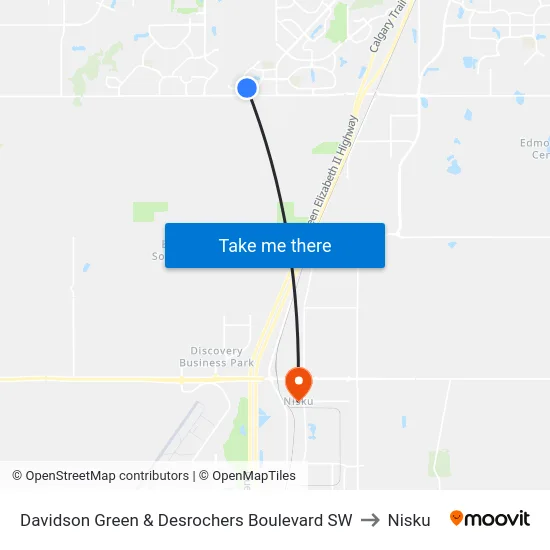Davidson Green & Desrochers Boulevard SW to Nisku map