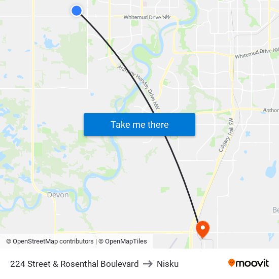 224 Street & Rosenthal Boulevard to Nisku map