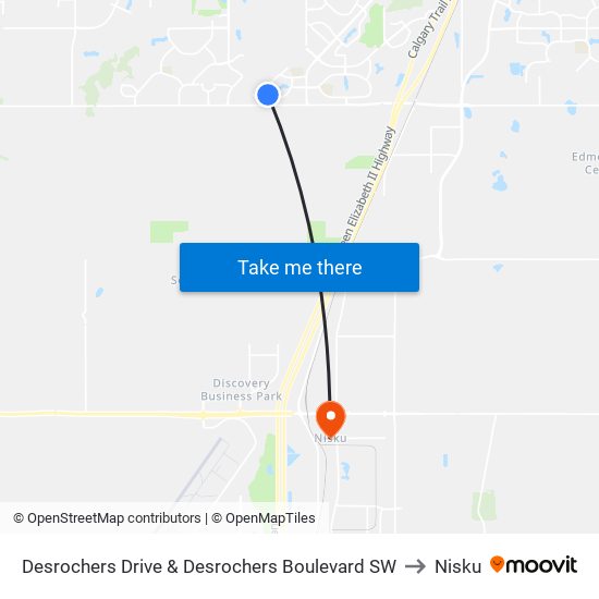Desrochers Drive & Desrochers Boulevard SW to Nisku map