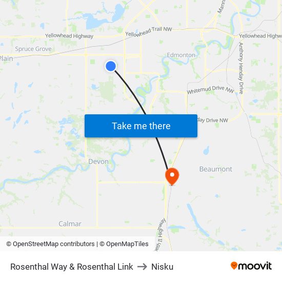 Rosenthal Way & Rosenthal Link to Nisku map