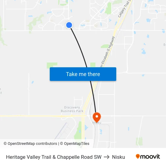 Heritage Valley Trail & Chappelle Road SW to Nisku map