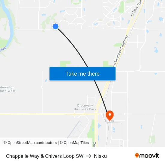 Chappelle Way & Chivers Loop SW to Nisku map
