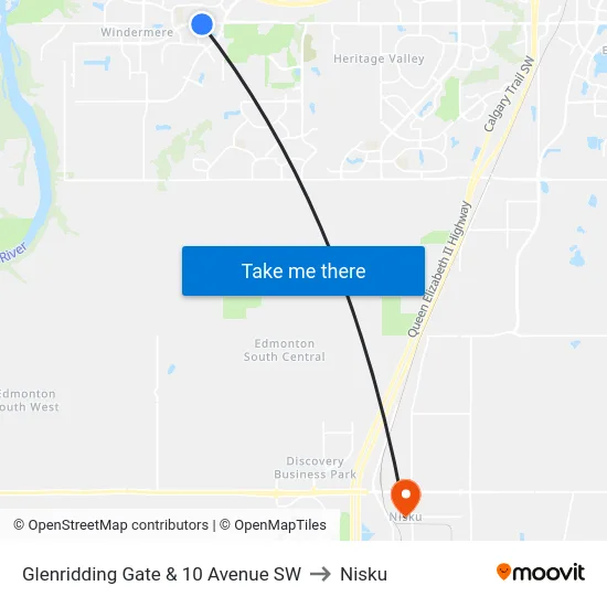 Glenridding Gate & 10 Avenue SW to Nisku map