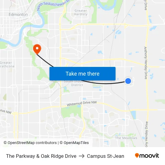 The Parkway & Oak Ridge Drive to Campus St-Jean map
