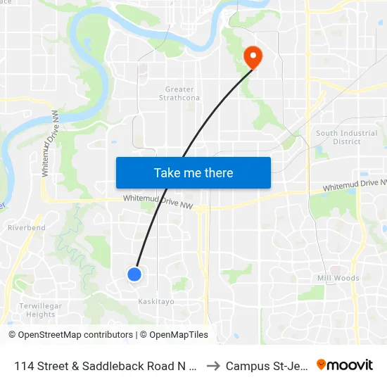 114 Street & Saddleback Road N Ent to Campus St-Jean map