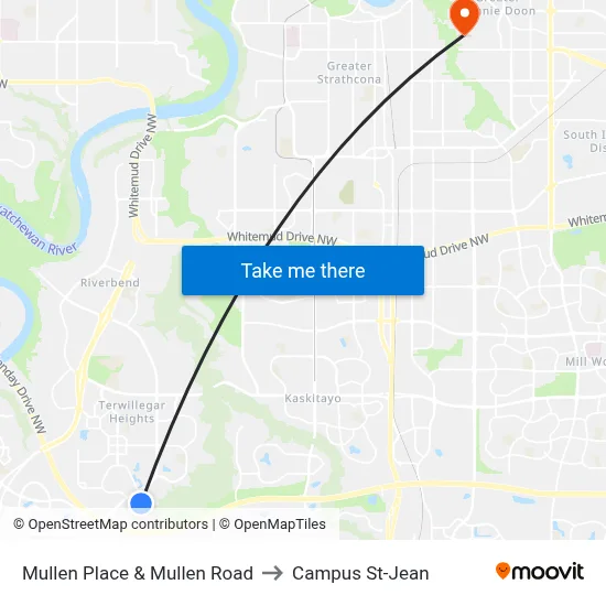Mullen Place & Mullen Road to Campus St-Jean map