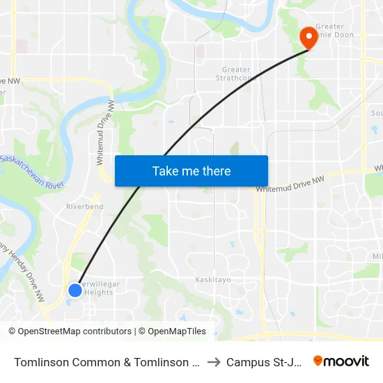 Tomlinson Common & Tomlinson Way to Campus St-Jean map