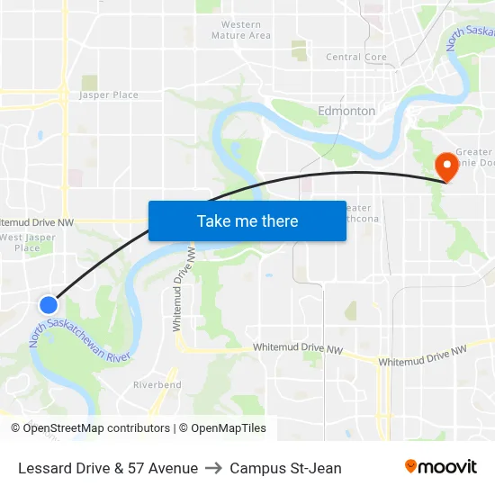 Lessard Drive & 57 Avenue to Campus St-Jean map