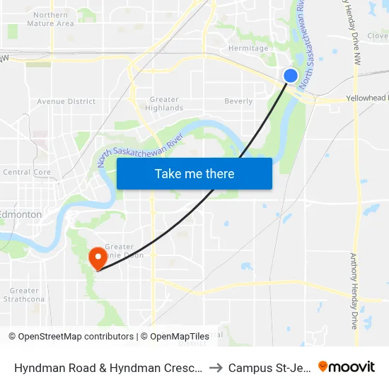 Hyndman Road & Hyndman Crescent to Campus St-Jean map