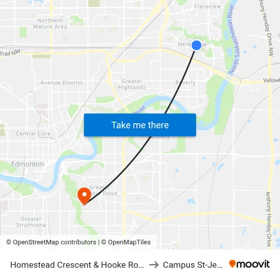 Homestead Crescent & Hooke Road to Campus St-Jean map