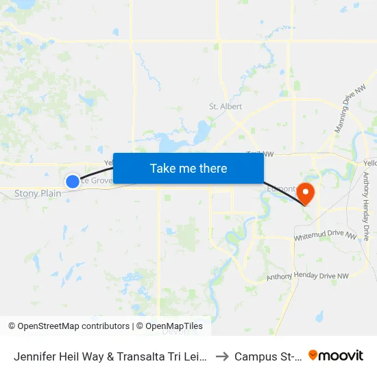 Jennifer Heil Way & Transalta Tri Leisure Centre to Campus St-Jean map