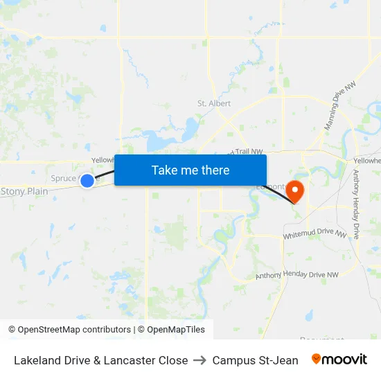 Lakeland Drive & Lancaster Close to Campus St-Jean map
