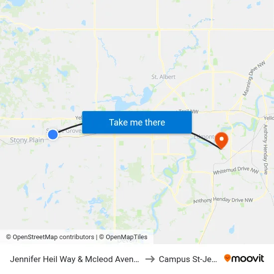 Jennifer Heil Way & Mcleod Avenue to Campus St-Jean map