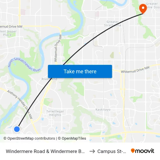 Windermere Road & Windermere Boulevard to Campus St-Jean map
