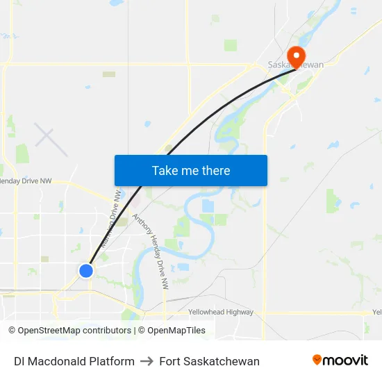 Dl Macdonald Platform to Fort Saskatchewan map