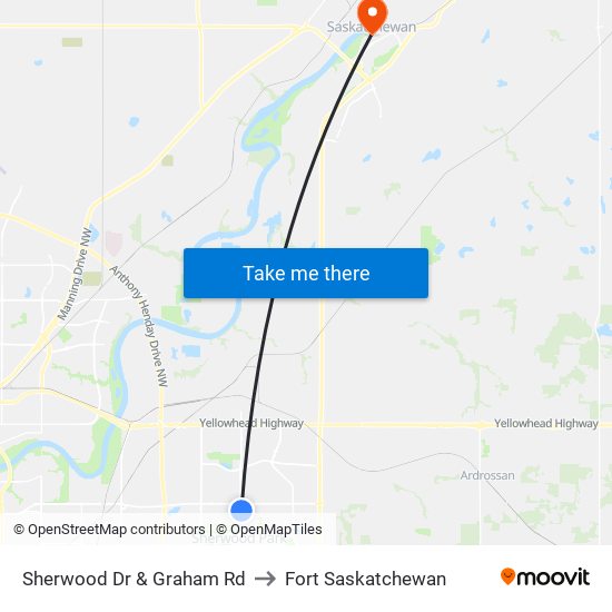 Sherwood Dr & Graham Rd to Fort Saskatchewan map