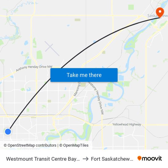 Westmount Transit Centre Bay E to Fort Saskatchewan map