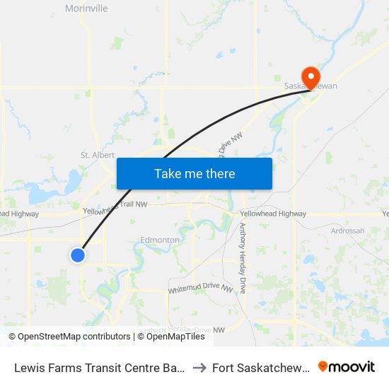 Lewis Farms Transit Centre Bay J to Fort Saskatchewan map