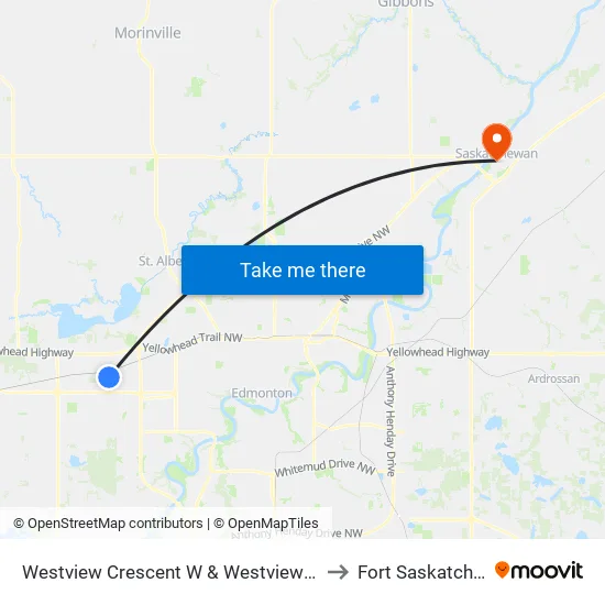 Westview Crescent W & Westview Boulevard to Fort Saskatchewan map