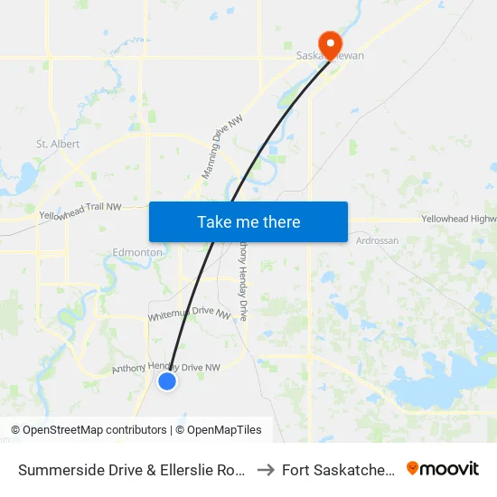 Summerside Drive & Ellerslie Road SW to Fort Saskatchewan map