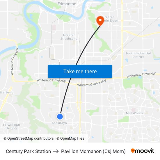 Century Park Station to Pavillon Mcmahon (Csj Mcm) map