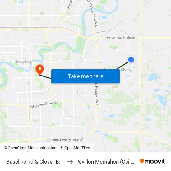 Baseline Rd & Clover Bar Rd to Pavillon Mcmahon (Csj Mcm) map