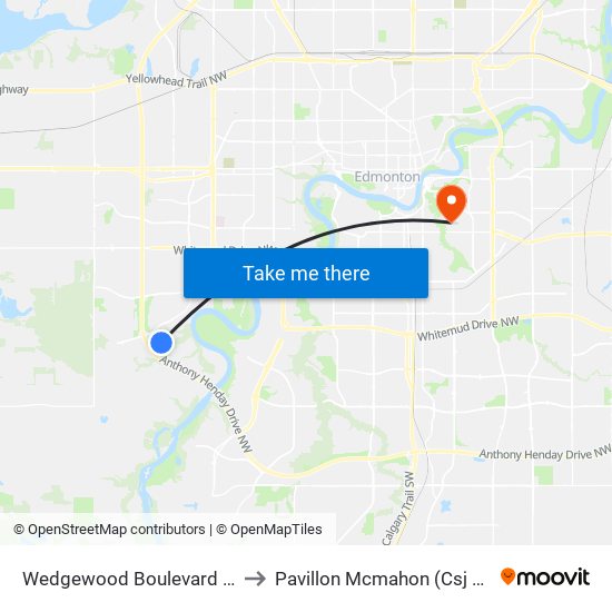 Wedgewood Boulevard Loop to Pavillon Mcmahon (Csj Mcm) map