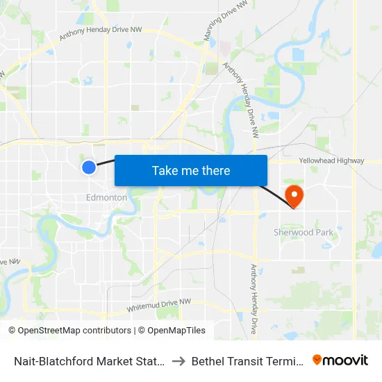 Nait-Blatchford Market Station to Bethel Transit Terminal map