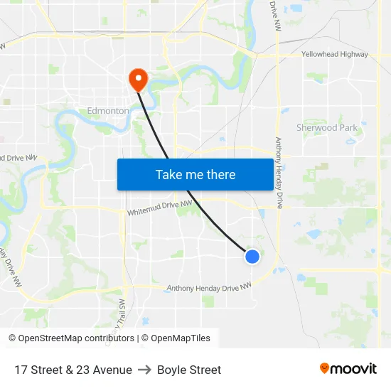 17 Street & 23 Avenue to Boyle Street map