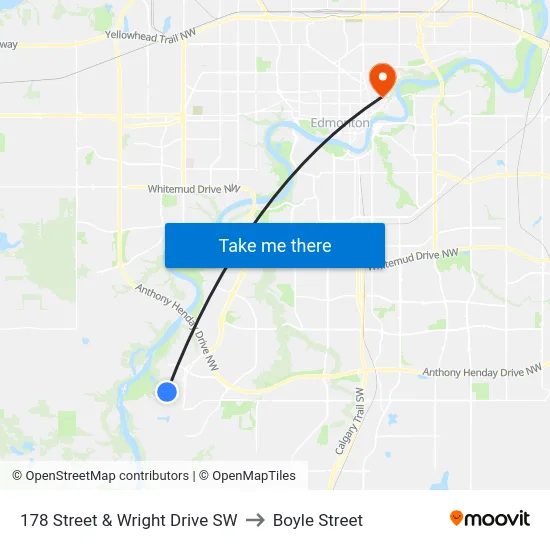 178 Street & Wright Drive SW to Boyle Street map