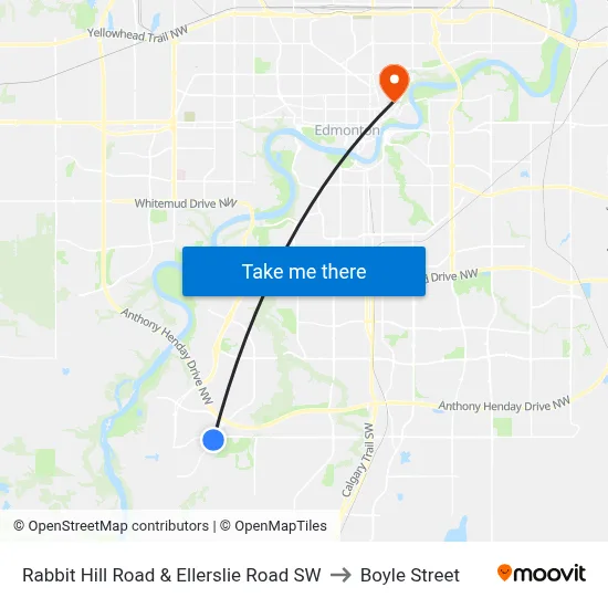 Rabbit Hill Road & Ellerslie Road SW to Boyle Street map