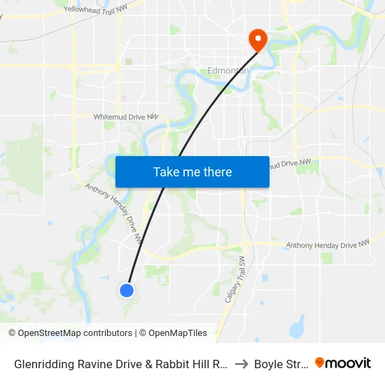 Glenridding Ravine Drive & Rabbit Hill Road SW to Boyle Street map