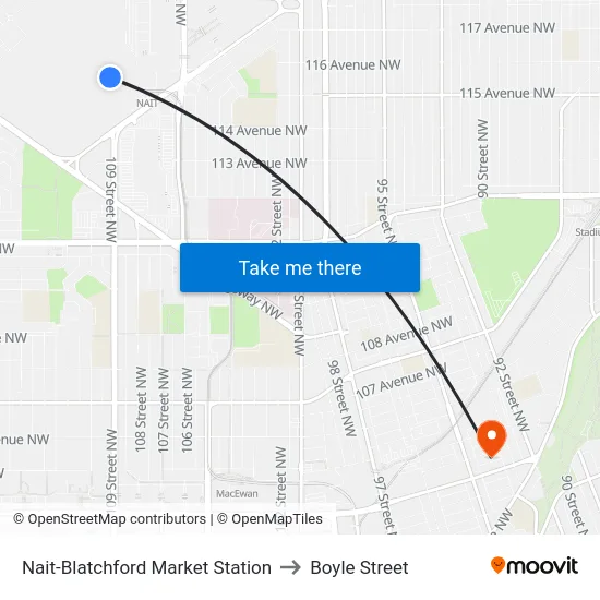 Nait-Blatchford Market Station to Boyle Street map