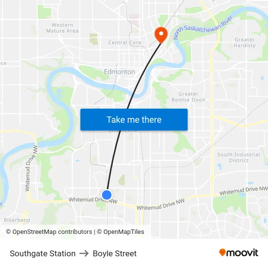 Southgate Station to Boyle Street map