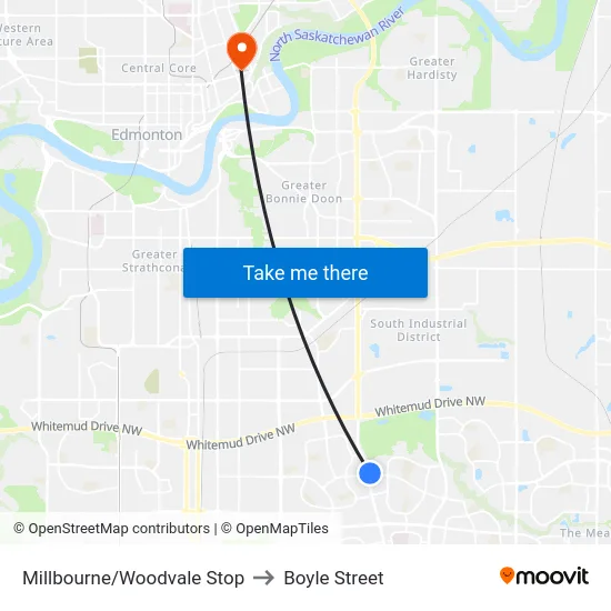 Millbourne/Woodvale Stop to Boyle Street map