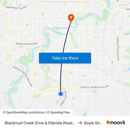 Blackmud Creek Drive & Ellerslie Road SW to Boyle Street map