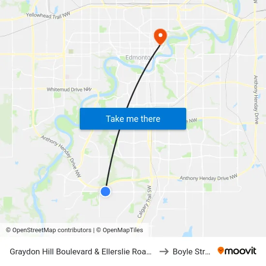 Graydon Hill Boulevard & Ellerslie Road SW to Boyle Street map