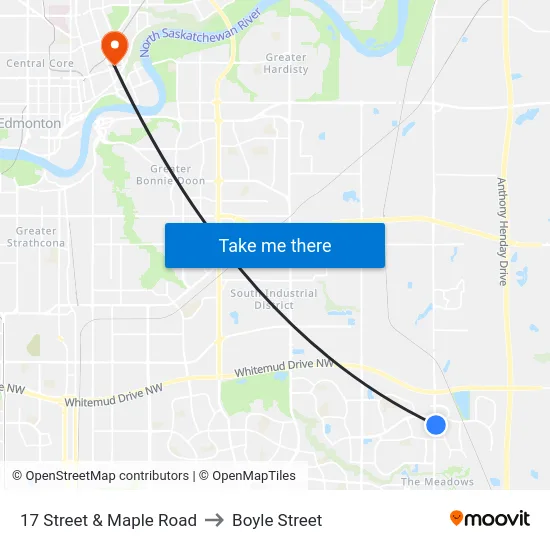 17 Street & Maple Road to Boyle Street map