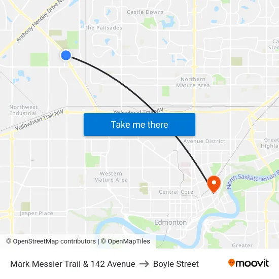 Mark Messier Trail & 142 Avenue to Boyle Street map