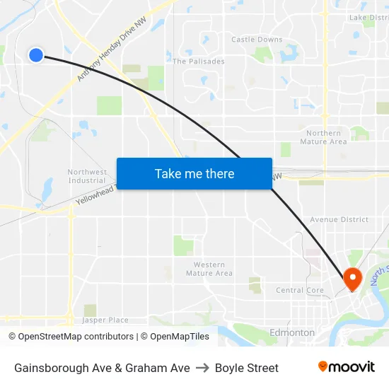 Gainsborough Ave & Graham Ave to Boyle Street map